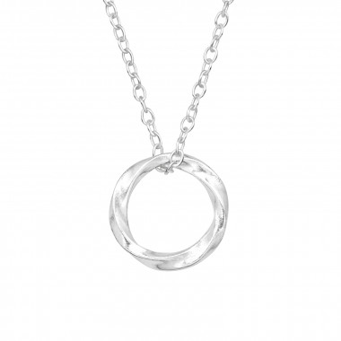 Twisted Circle - 925 Sterling Silver Silver Necklaces SD46719