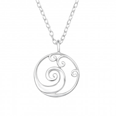 Waves - 925 Sterling Silver Silver Necklaces SD47005