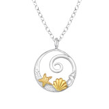 Shell & Starfish - 925 Sterling Silver Silver Necklaces SD47290