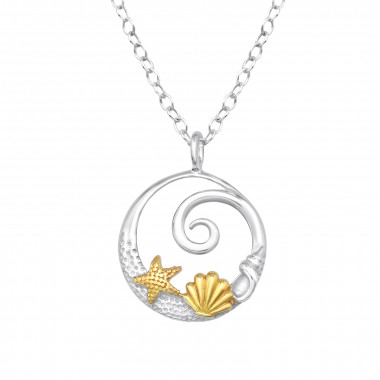 Shell & Starfish - 925 Sterling Silver Silver Necklaces SD47290