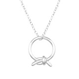 Knot On Circle - 925 Sterling Silver Silver Necklaces SD48255