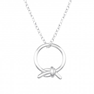 Knot On Circle - 925 Sterling Silver Silver Necklaces SD48255