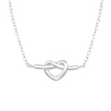 Heart Knot - 925 Sterling Silver Silver Necklaces SD48260