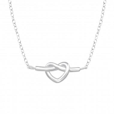 Heart Knot - 925 Sterling Silver Silver Necklaces SD48260