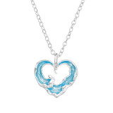 Wave Heart - 925 Sterling Silver Silver Necklaces SD48390