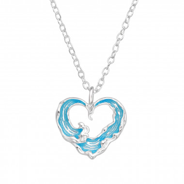 Wave Heart - 925 Sterling Silver Silver Necklaces SD48390