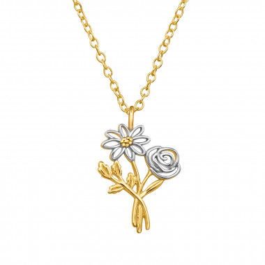 Flowers - 925 Sterling Silver Silver Necklaces SD48393