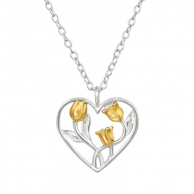 Tulip - 925 Sterling Silver Silver Necklaces SD49189