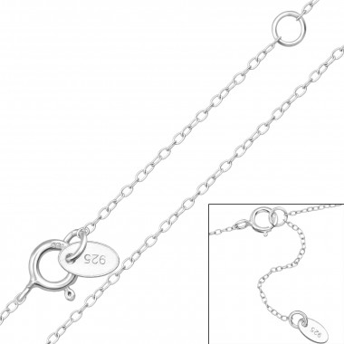 Cable Chain 45cm - 925 Sterling Silver Chain Alone SD48686