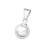 8 mm Round - 925 Sterling Silver Pendants with CZ SD35872