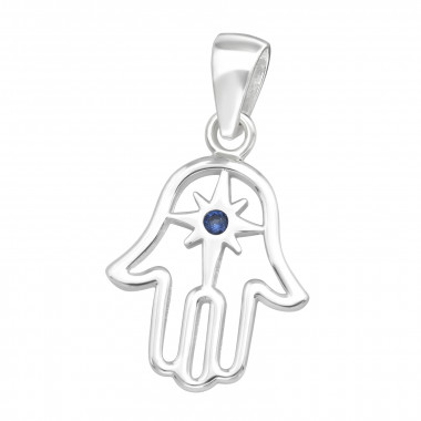 Hamsa - 925 Sterling Silver Pendants with CZ SD44480