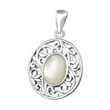 Oval - 925 Sterling Silver Simple Pendants SD36738