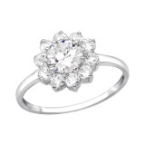 Flower - 925 Sterling Silver Rings with CZ SD15456