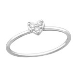 Heart - 925 Sterling Silver Rings with CZ SD38859