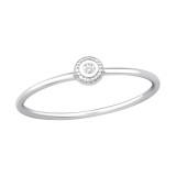 Round - 925 Sterling Silver Rings with CZ SD40246