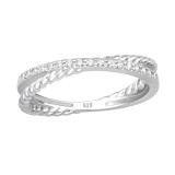 Intertwining - 925 Sterling Silver Rings with CZ SD40740