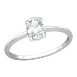 Solitaire - 925 Sterling Silver Rings with CZ SD40929