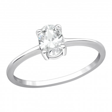 Solitaire - 925 Sterling Silver Rings with CZ SD40929