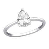 Pear - 925 Sterling Silver Rings with CZ SD40938