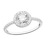 Solitaire - 925 Sterling Silver Rings with CZ SD41925