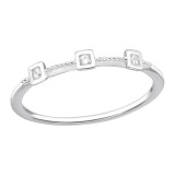 Plain - 925 Sterling Silver Rings with CZ SD43853