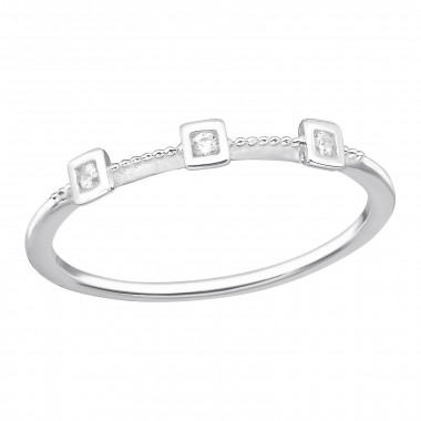 Plain - 925 Sterling Silver Rings with CZ SD43853