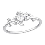 Leaf - 925 Sterling Silver Rings with CZ SD44598