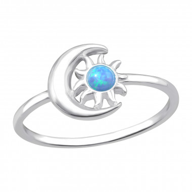 Moon And Star - 925 Sterling Silver Rings with CZ SD45290