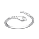 Snake Open - 925 Sterling Silver Rings with CZ SD46154