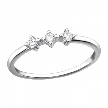 Three Stone Dainty - 925 Sterling Silver Rings with CZ SD46238