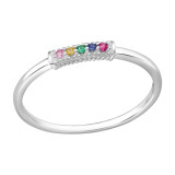 Semi Eternity - 925 Sterling Silver Rings with CZ SD48217