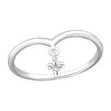 Cross - 925 Sterling Silver Rings with CZ SD48231