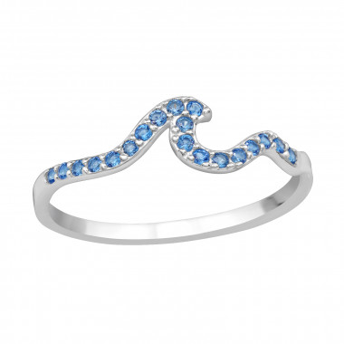 Wave - 925 Sterling Silver Rings with CZ SD48377