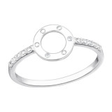 Open Circle - 925 Sterling Silver Rings with CZ SD48648