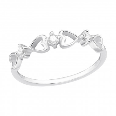 Hearts - 925 Sterling Silver Rings with CZ SD48698