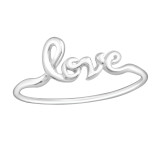 Love lettering - 925 Sterling Silver Simple Rings SD15383