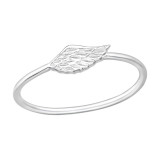 Wing - 925 Sterling Silver Simple Rings SD17196