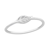 Leaf - 925 Sterling Silver Simple Rings SD19375