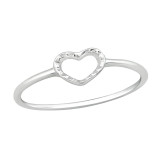 Heart - 925 Sterling Silver Simple Rings SD20513