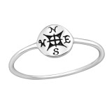 Compass - 925 Sterling Silver Simple Rings SD23257