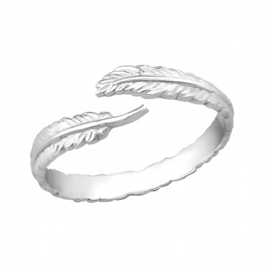 Open Leaf - 925 Sterling Silver Simple Rings SD30516