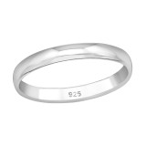 3mm Band - 925 Sterling Silver Simple Rings SD34073