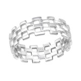 Chain - 925 Sterling Silver Simple Rings SD35809