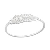 Feather - 925 Sterling Silver Simple Rings SD41070