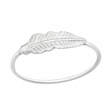 Feather - 925 Sterling Silver Simple Rings SD41070