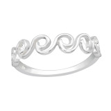 Wave - 925 Sterling Silver Simple Rings SD41427