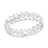 Braided - 925 Sterling Silver Simple Rings SD41442