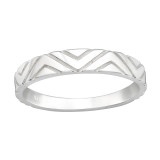 Patterned - 925 Sterling Silver Simple Rings SD41443