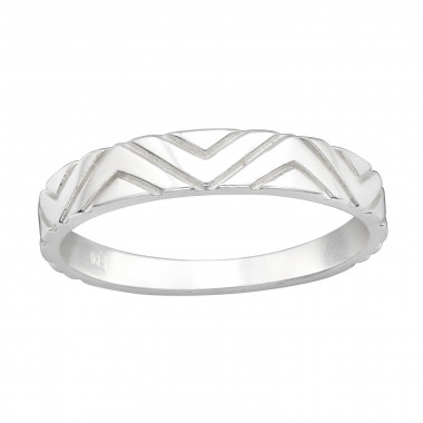 Patterned - 925 Sterling Silver Simple Rings SD41443