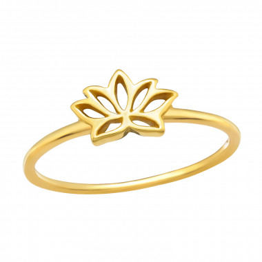 Lotus Flower - 925 Sterling Silver Simple Rings SD43078